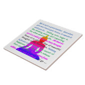 mehrfarbige Silhouette Buddhas mit Sprichworten Fliese (Seite)