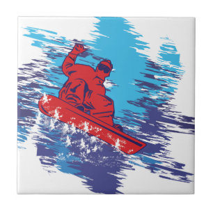 Mehrfarbige Snowboardkathching High Snow Drives Fliese