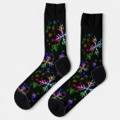 Mehrfarbige Snowflakes Premium Crew Sock Socken (Linkes Detail)