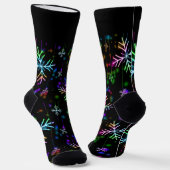 Mehrfarbige Snowflakes Premium Crew Sock Socken (Gewinkelt)