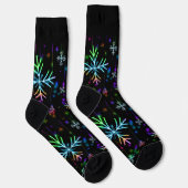 Mehrfarbige Snowflakes Premium Crew Sock Socken (Rechts)
