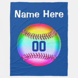 Mehrfarbige Softball-Fleece-Decke PERSONALISIERT Fleecedecke