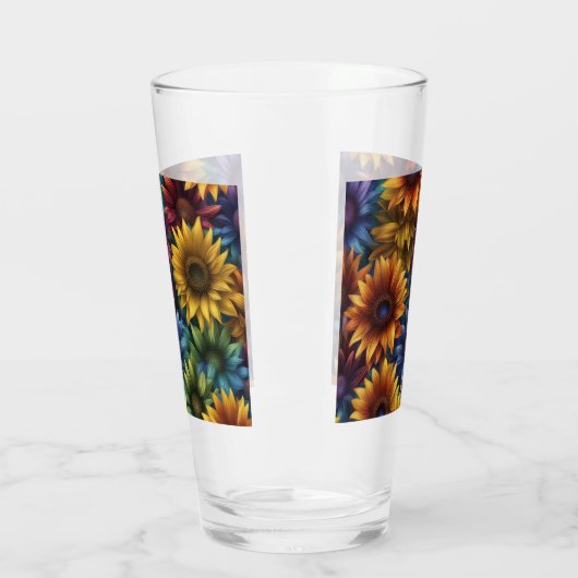 Mehrfarbige Sonnenblumen #4 Glas (Links)