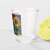 Mehrfarbige Sonnenblumen #4 - Schnapsglas (Rechts)