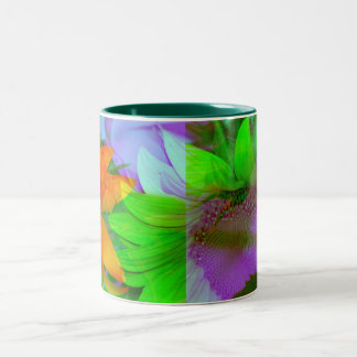 Mehrfarbige Sonnenblumen der Tassen-Kaffee-Tasse Zweifarbige Tasse
