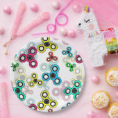 mehrfarbige Spinner Pappteller (Party)