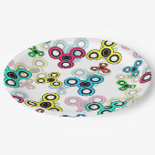 mehrfarbige Spinner Pappteller (Schrägansicht)