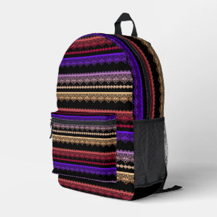 mehrfarbige Spitze schwarz Bedruckter Rucksack