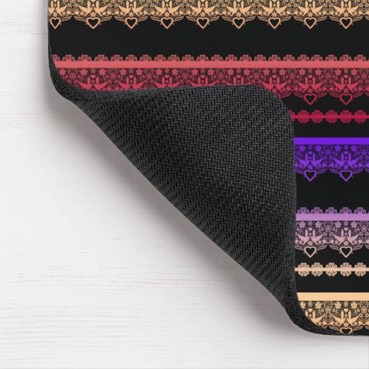 mehrfarbige Spitze schwarz Mousepad (Ecke)
