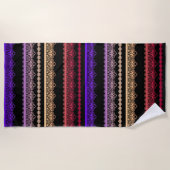 mehrfarbige Spitze schwarz Strandtuch (Vorderseite)