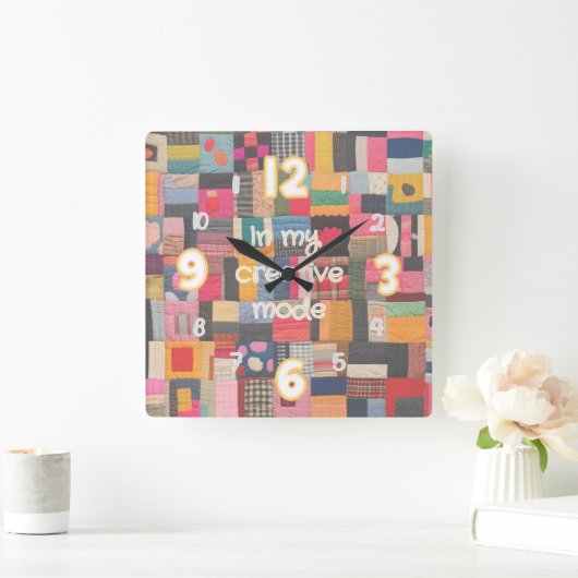 mehrfarbige Steppuhr Quadratische Wanduhr (Zuhause)