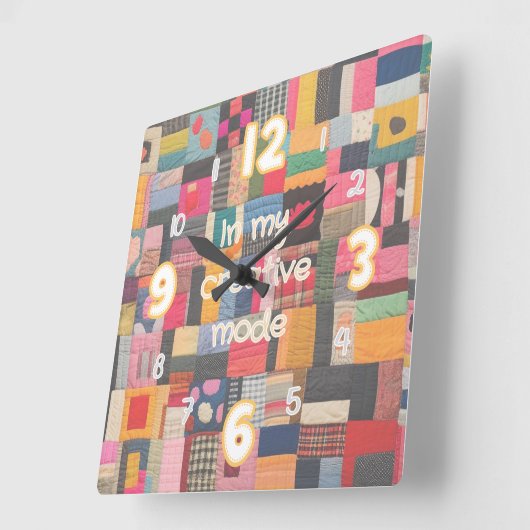 mehrfarbige Steppuhr Quadratische Wanduhr (Winkel)