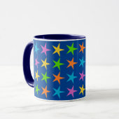 mehrfarbige Sterne Tasse (Vorderseite Links)