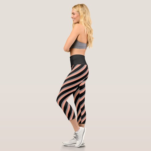 Mehrfarbige Streifen Capri Leggings (Links)