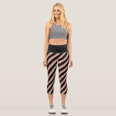 Mehrfarbige Streifen Capri Leggings (Vorderseite)