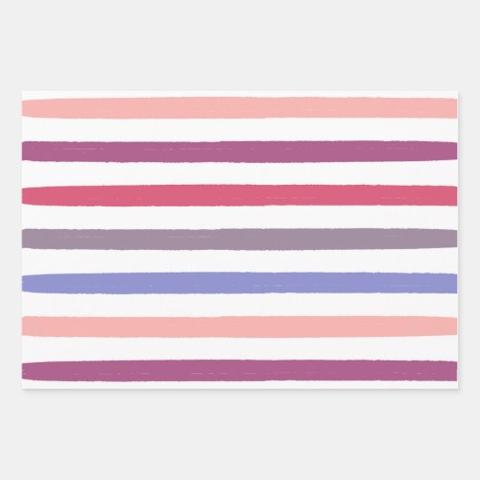 mehrfarbige Streifen Geschenkpapier Set (Vorderseite 2)