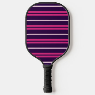 Mehrfarbige Streifen in Lila, Magenta, Pink Pickleball Schläger
