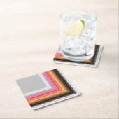 mehrfarbige Streifen und Quadrate Rechteckiger Pappuntersetzer (Vor Ort)