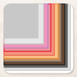 mehrfarbige Streifen und Quadrate Rechteckiger Pappuntersetzer