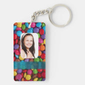 Mehrfarbige Süßigkeitens-Fotoschablone Schlüsselanhänger (Rückseite)
