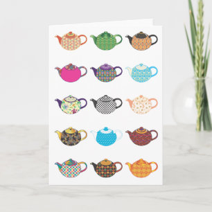 Mehrfarbige Tee-Kessel Karte