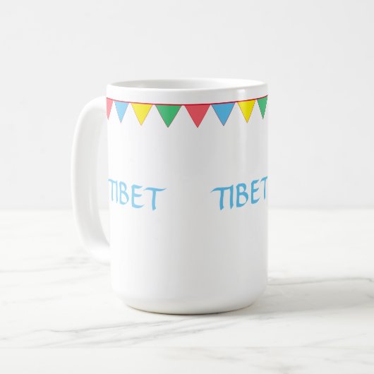 mehrfarbige Tibet-Flaggen Kaffeetasse (Vorderseite Links)