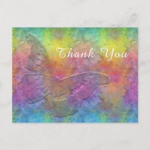 Mehrfarbige Tie-Dye mit Schmetterling [Rainbow Fro Postkarte
