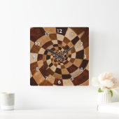 Mehrfarbige Tone-Spiralen Quadratische Wanduhr (Zuhause)