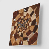 Mehrfarbige Tone-Spiralen Quadratische Wanduhr (Winkel)