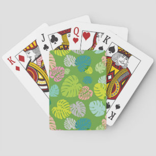 Mehrfarbige tropische Blätter 8 Spielkarten