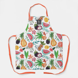 Mehrfarbige tropische Frucht-Sommer-Gesamtdruck Schürze
