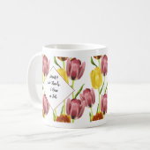 Mehrfarbige Tulip Wasserfarbenflora Kaffeetasse (Vorderseite Links)