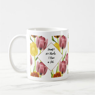 Mehrfarbige Tulip Wasserfarbenflora Kaffeetasse