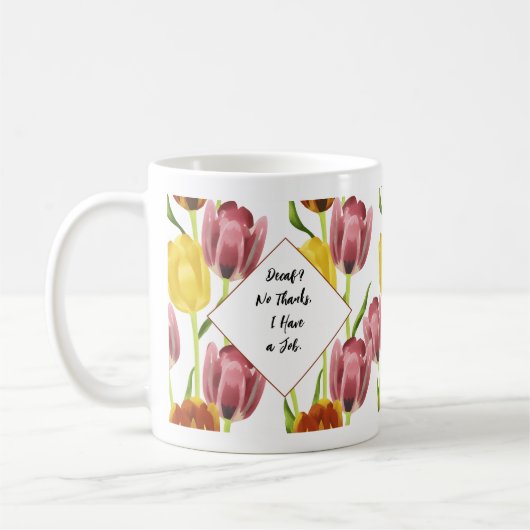 Mehrfarbige Tulip Wasserfarbenflora Kaffeetasse (Links)