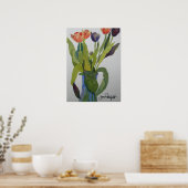 Mehrfarbige Tulips Print Poster (Küche)