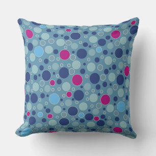 mehrfarbige Tupfen Retro Blau Kissen