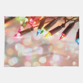 Mehrfarbige Twinkle Lights Weihnachtsküche Geschirrtuch (Horizontal)