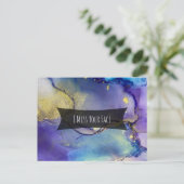 Mehrfarbige und goldene Alkoholtinte I Miss Your F Postkarte (Stehend Vorderseite)