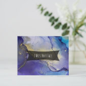 Mehrfarbige und goldene Alkoholtinte I Miss Your F Postkarte (Stehend Vorderseite)