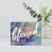 Mehrfarbige und goldmarmorierte flüssige Kunst ges Postkarte (Stehend Vorderseite)