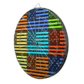 Mehrfarbige US-Flagge mit überprüfter Vektorgrafik Dartscheibe (Vorderseite rechts)