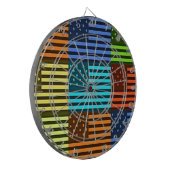 Mehrfarbige US-Flagge mit überprüfter Vektorgrafik Dartscheibe (Vorderseite Links)