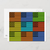 Mehrfarbige US-Flagge mit überprüfter Vektorgrafik Postkarte (Vorne/Hinten)