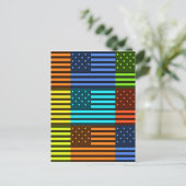 Mehrfarbige US-Flagge mit überprüfter Vektorgrafik Postkarte (Stehend Vorderseite)