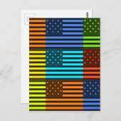Mehrfarbige US-Flagge mit überprüfter Vektorgrafik Postkarte (Vorne/Hinten)
