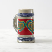 Mehrfarbige Valentinherz Thunder_Cove Bierglas (Vorderseite Links)
