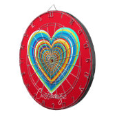 Mehrfarbige Valentinherz Thunder_Cove Dartscheibe (Vorderseite rechts)