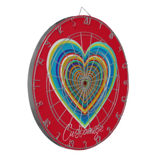 Mehrfarbige Valentinherz Thunder_Cove Dartscheibe (Vorderseite Links)