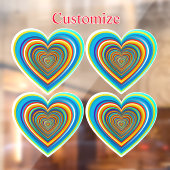 Mehrfarbige Valentinherz Thunder_Cove Fensteraufkleber (Blatt 2)