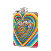 Mehrfarbige Valentinherz Thunder_Cove Flachmann (Links)